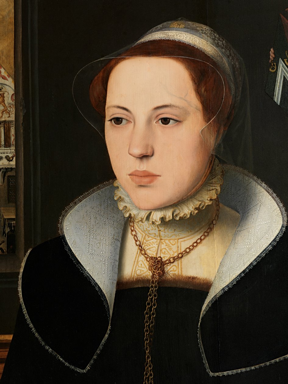 Detail portrétu Jacquemyne Buuck od Pieter Jansz. Pourbus