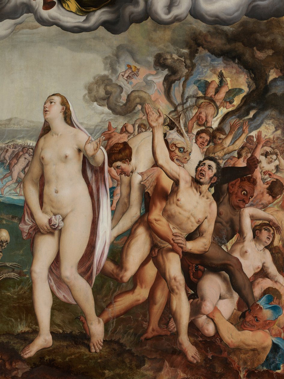 Detail posledního soudu od Pieter Jansz. Pourbus