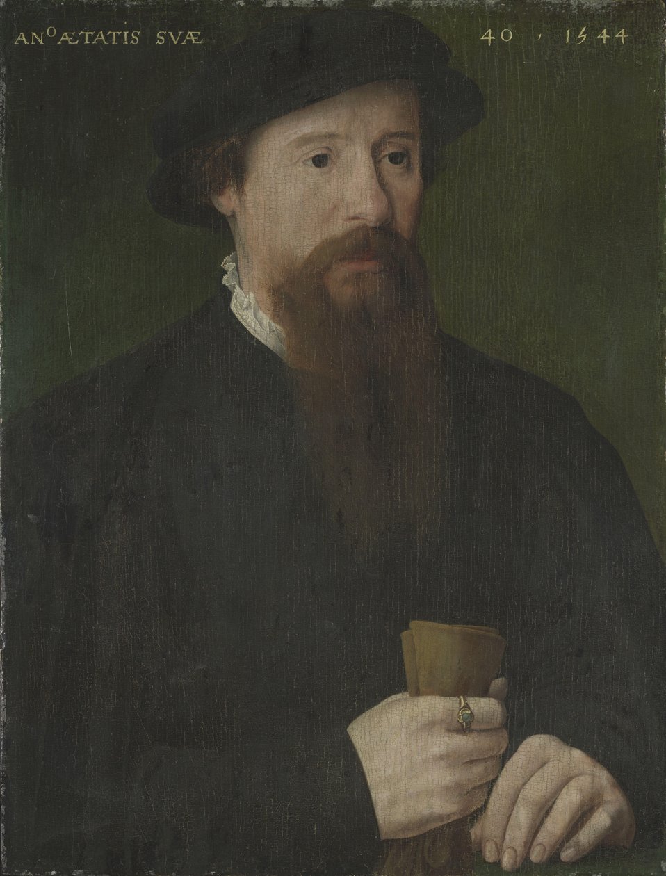 Portrét muže, který držel rukavice od Pieter Jansz. Pourbus