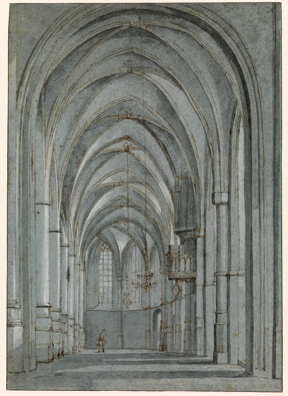 Jižní ambulance Sint Bavokerk, Haarlem od Pieter Jansz Saenredam