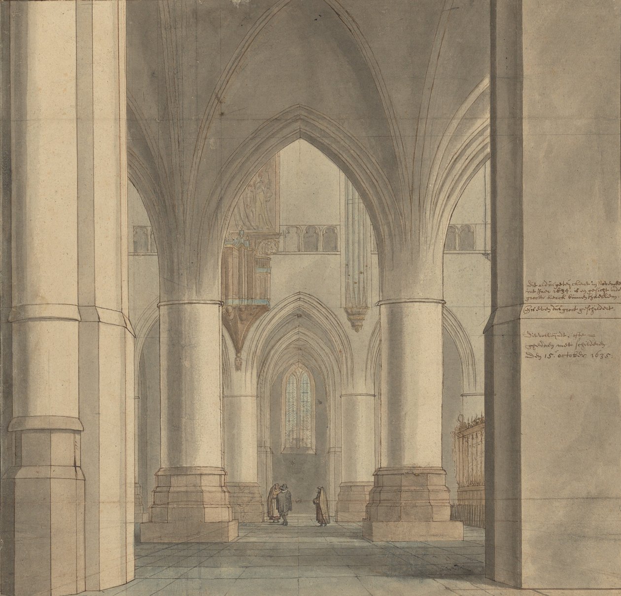 Chór a severní ambit kostela svatého Bavo, Haarlem od Pieter Jansz. Saenredam