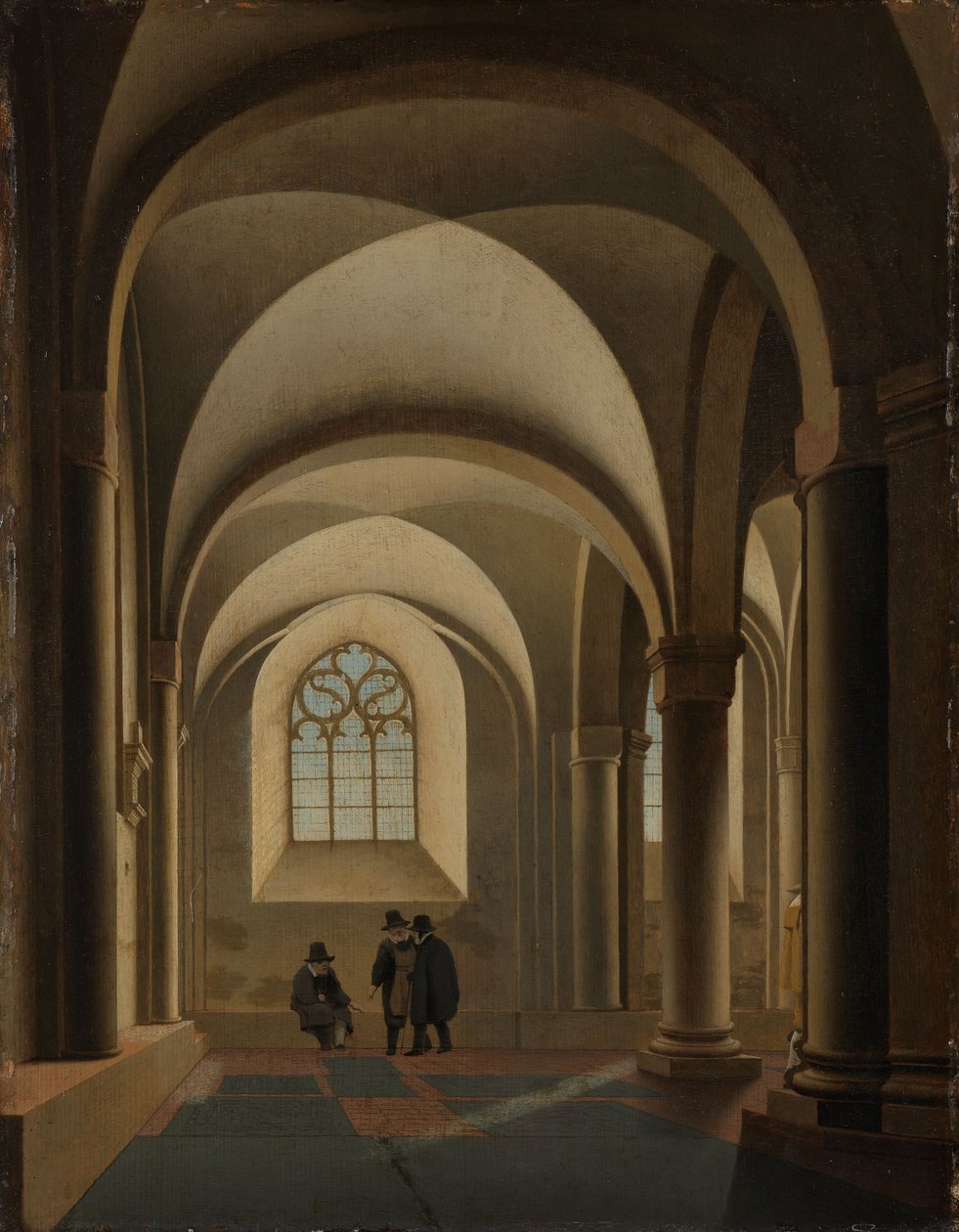 Nejzápadnější zálivy jižní lodi kostela Mariakerk v Utrechtu od Pieter Jansz Saenredam