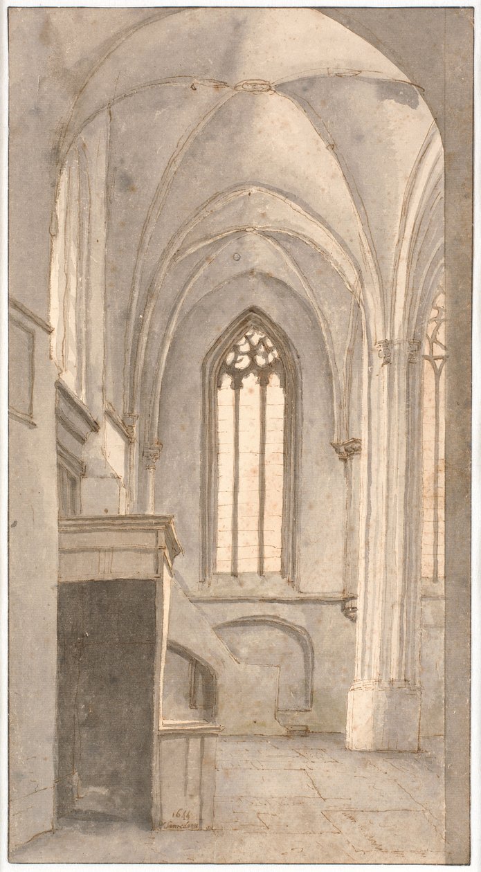 Pohled do interiéru kostela St. Cunera v Rhenen (prov. Utrecht) od Pieter Jansz Saenredam