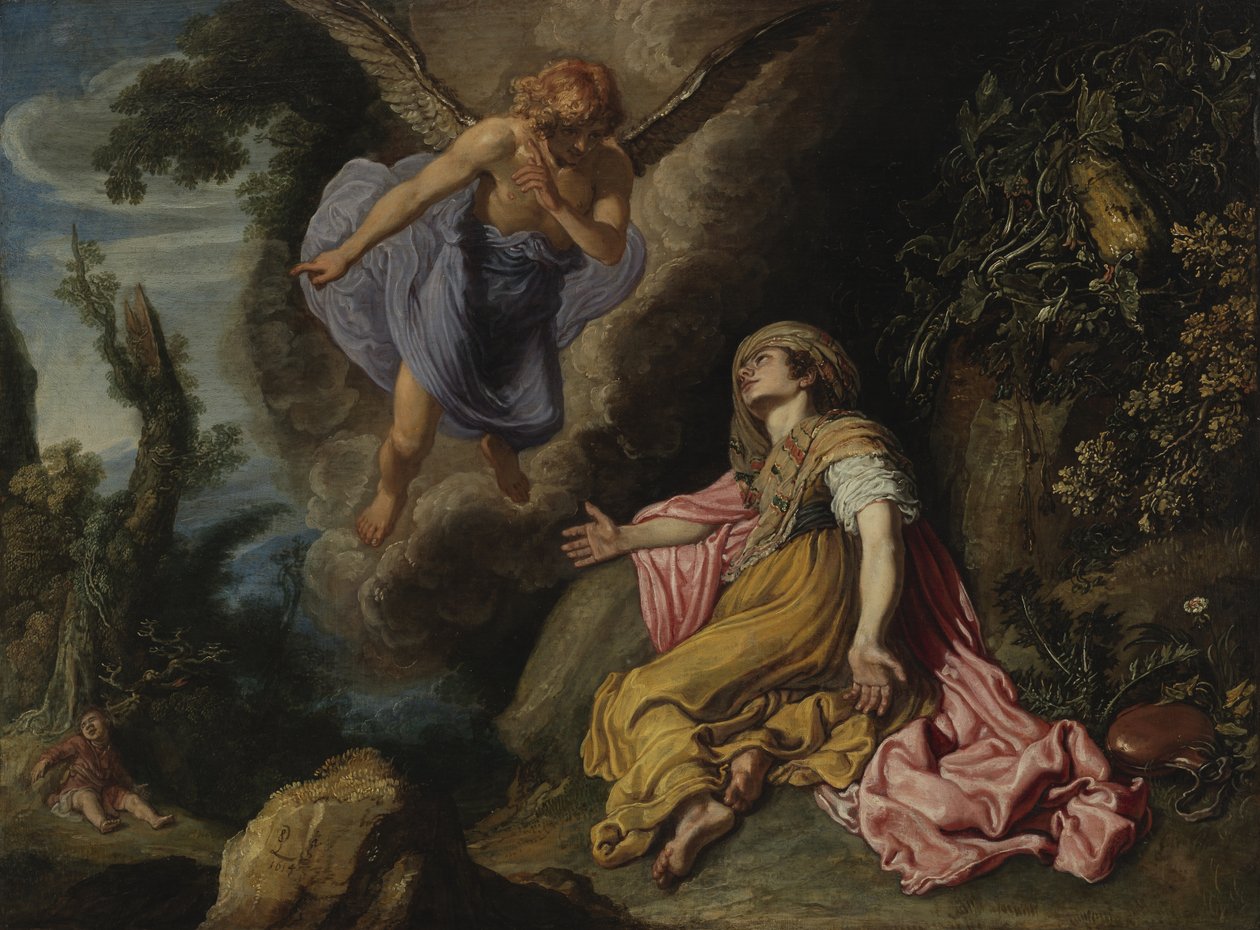Hagar a anděl od Pieter Lastman