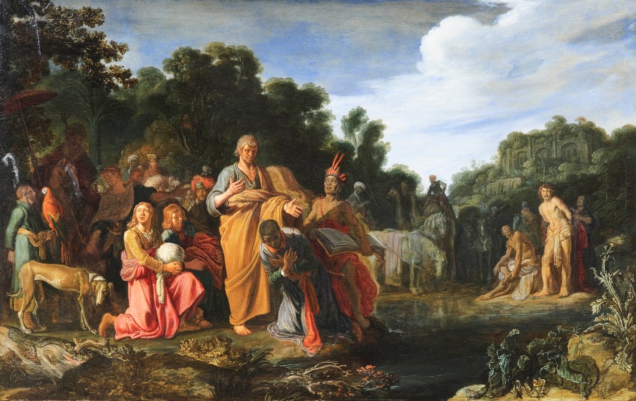 „The Baptism of the Eunuch“ (The Baptism of the Ethiopian) – epizoda ze života Filipa Diakona, který se setká s eunucha, pokladníkem etiopské královny, cestující poblíž Gazy a konvertuje ho ke křesťanství. Začátek např od Pieter Lastman