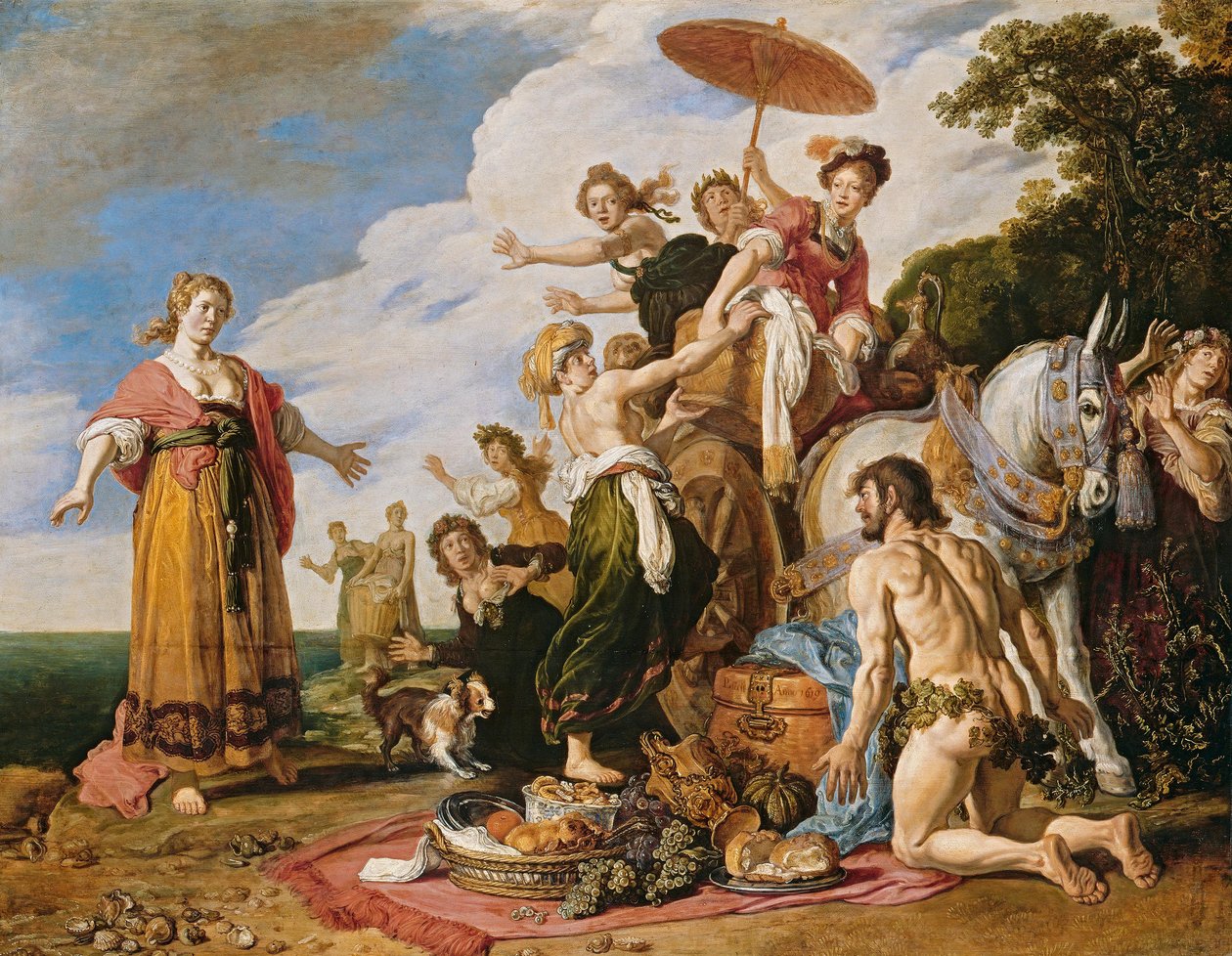 Odysseus před Nausikou od Pieter Lastman
