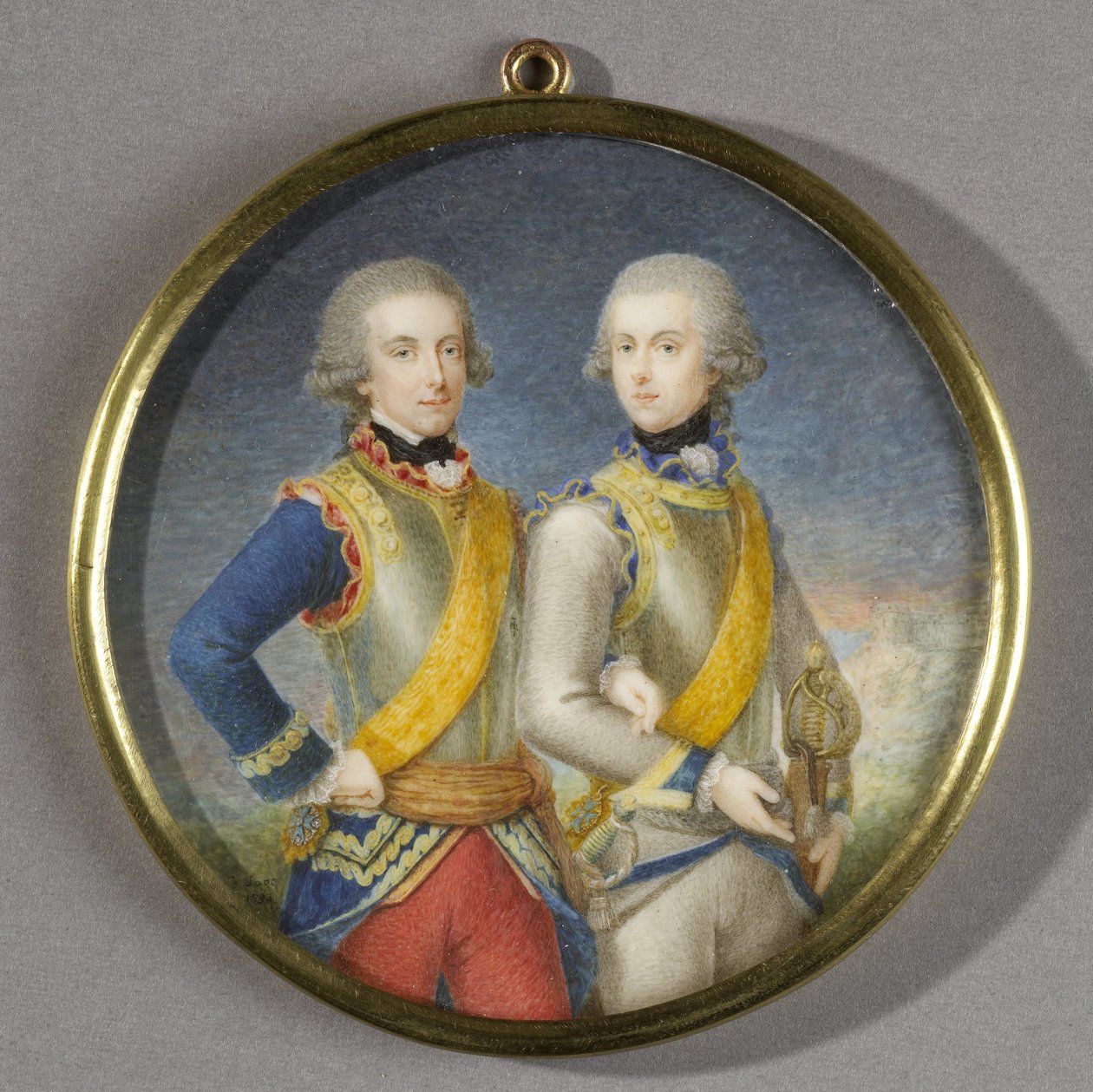Willem Frederik (1772-1843), princ z Orange-Nassau, se svým mladším bratrem Willem George Frederik (1774-99) od Pieter Lesage