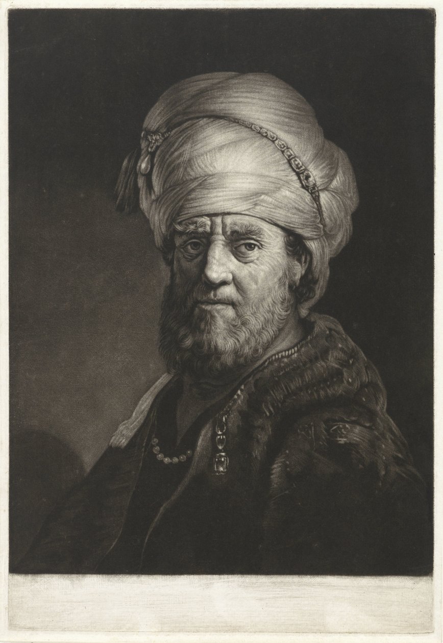 Portrét busta muže v turbanu od Pieter Louw