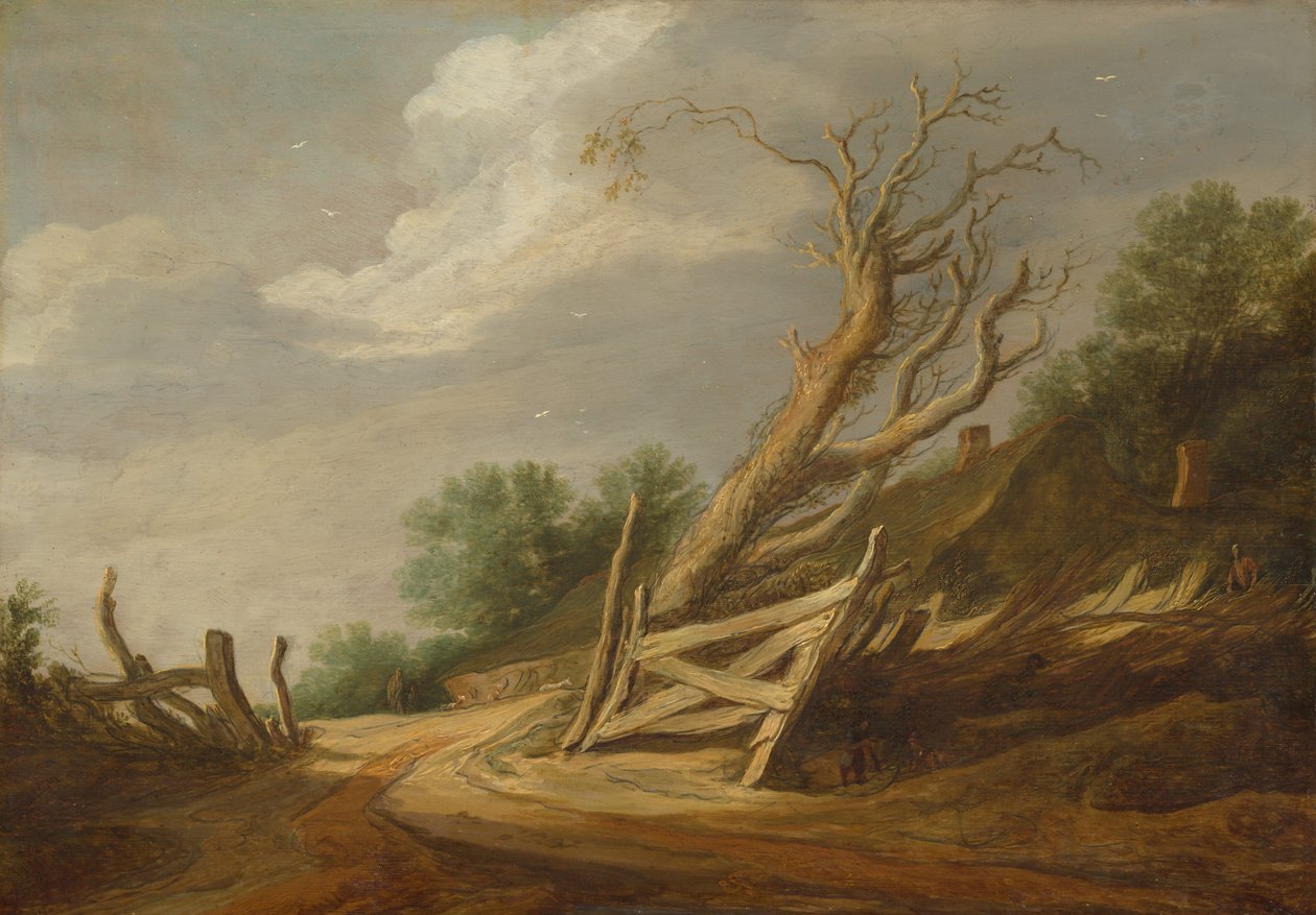 Krajina s otevřenou bránou, asi 1630-1635 (olej na desce) od Pieter Molijn