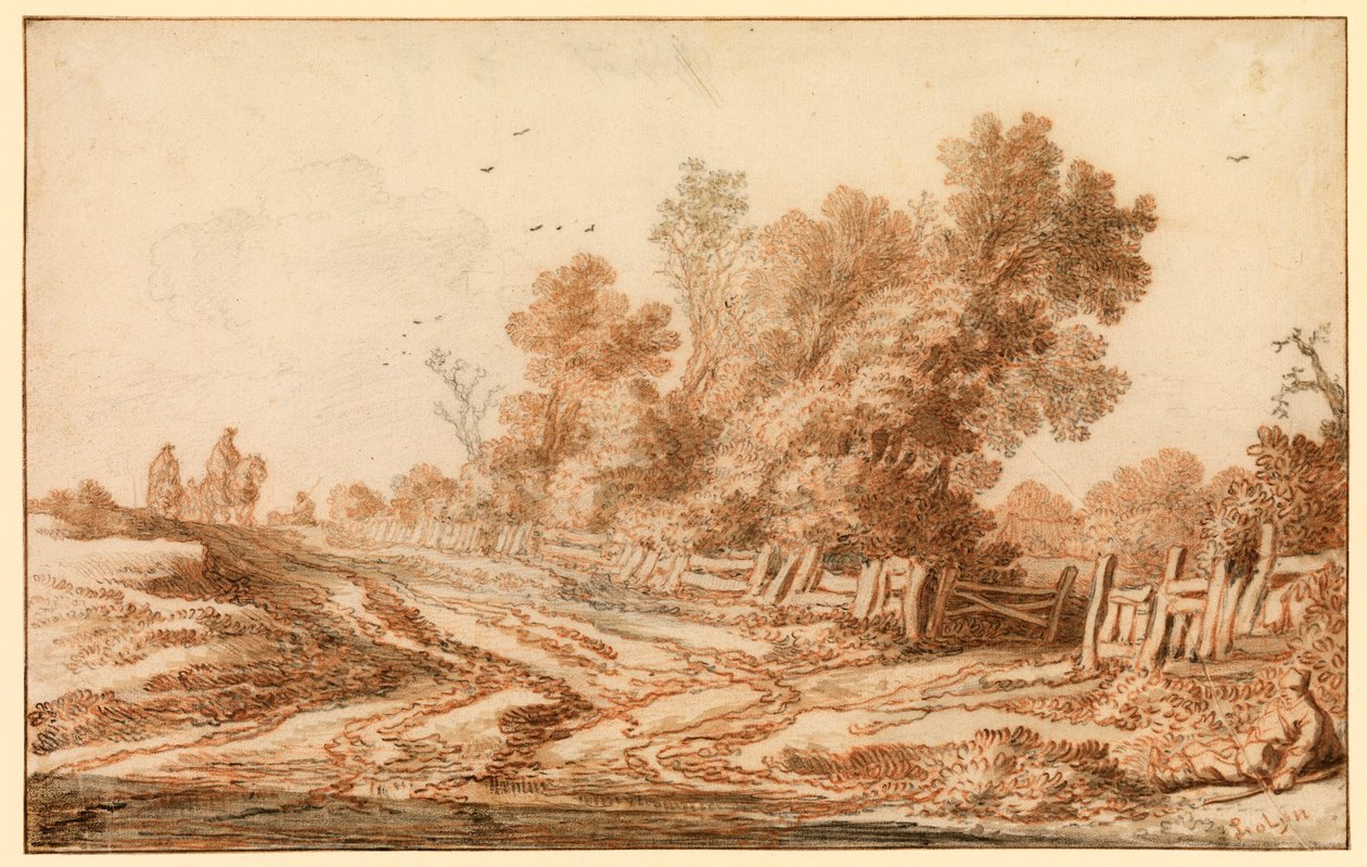 Krajina s cestovateli na silnici, 1653 - 1657 od Pieter Molijn