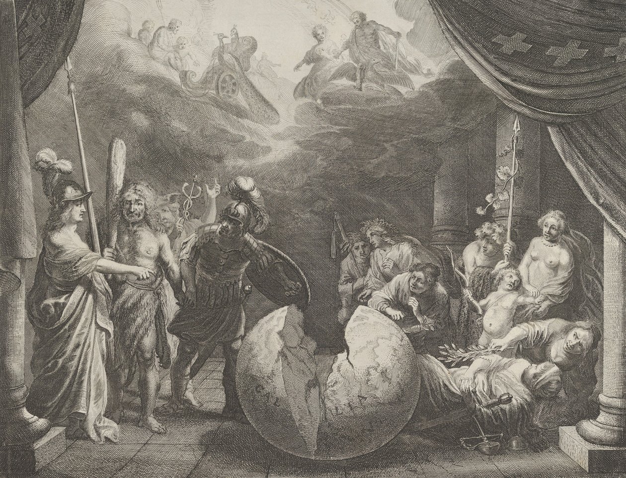 Deska 11: Alegorie o nesvornosti ve Francii, od Caspara Barlaeuse, Medicea Hospes, 1638. od Pieter Nolpe