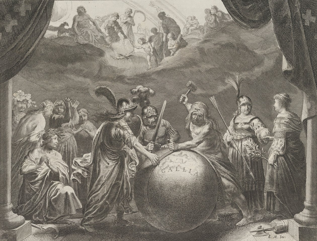Talíř 12: Alegorie o sváru ve Francii, od Caspara Barlaeuse, Medicea Hospes, 1638. od Pieter Nolpe