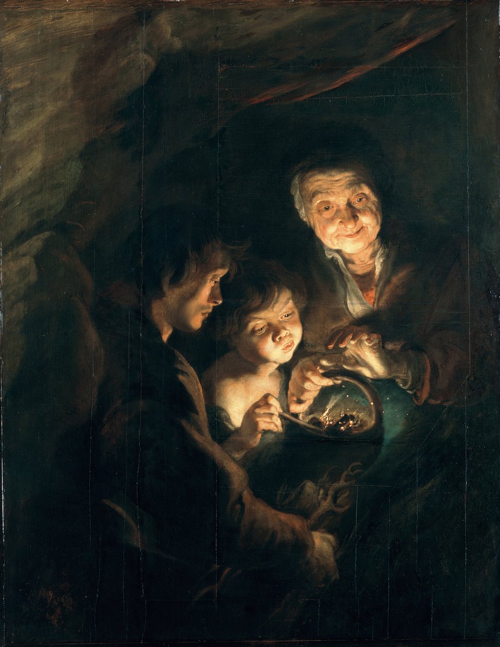 Stará žena s košem uhlí, c. 1616-1618 od Peter Paul Rubens