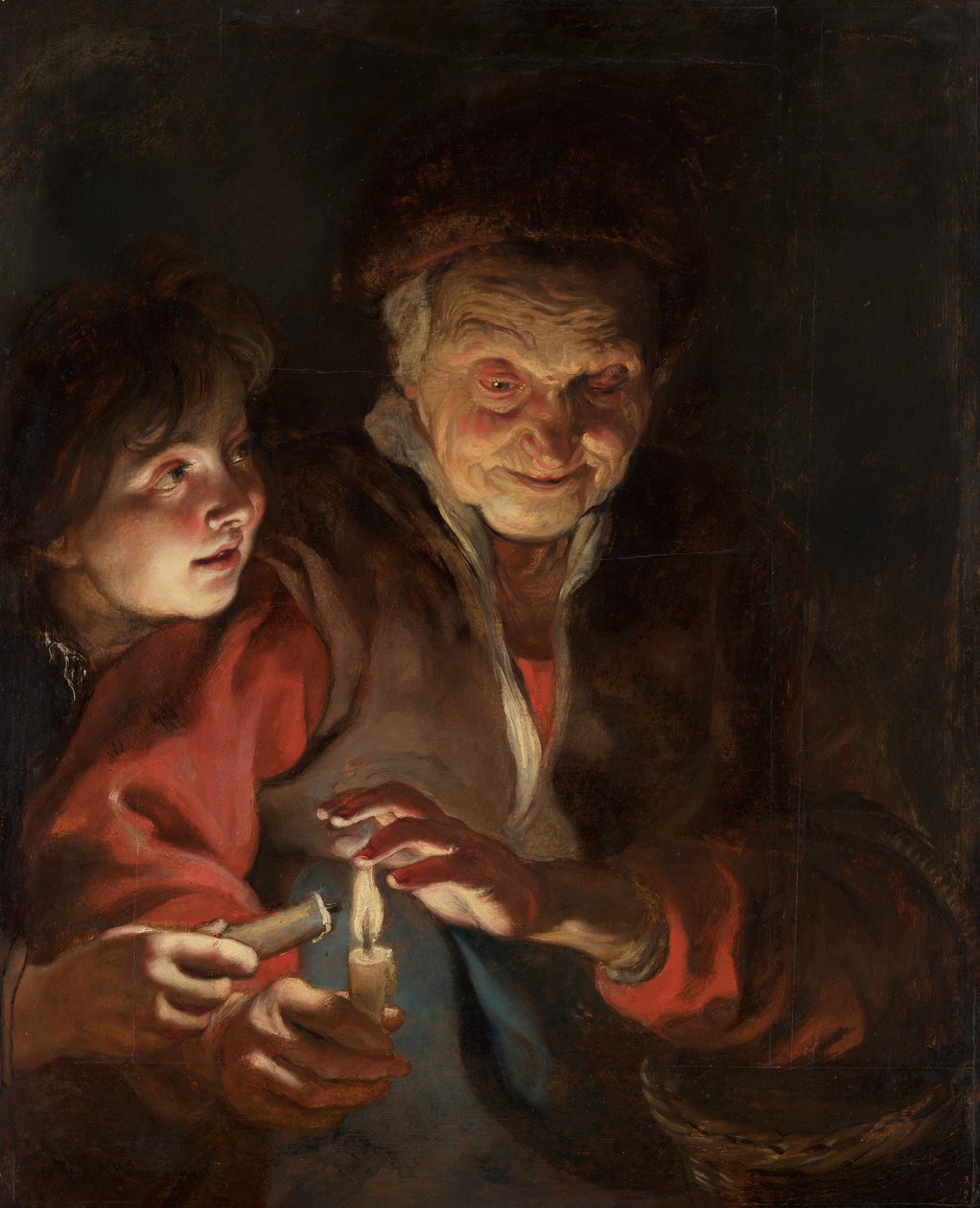 Stará žena a chlapec se svíčkami, c. 1616-1617. od Pieter Paul Rubens