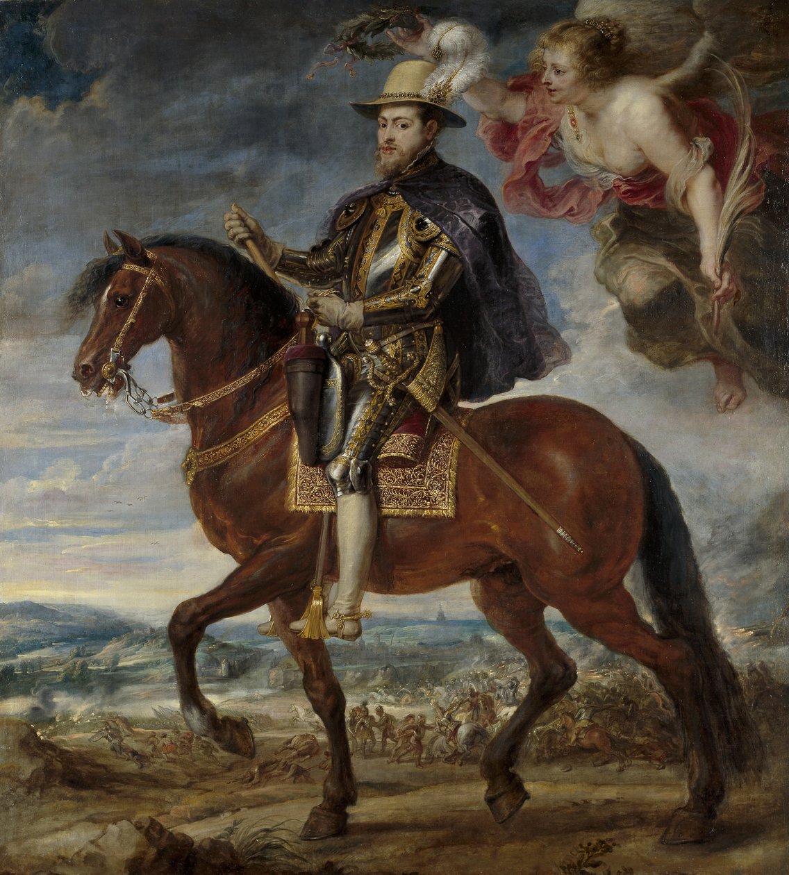 Portrét Filipa II. 1527-1598 na koni, 1628 od Peter Paul Rubens