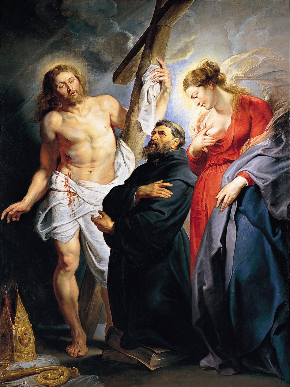 Svatý Augustin mezi Kristem a Pannou od Peter Paul Rubens