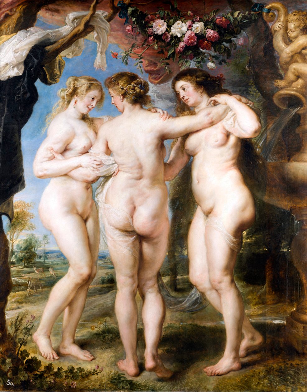 Tři Grácie, c. 1635 od Peter Paul Rubens