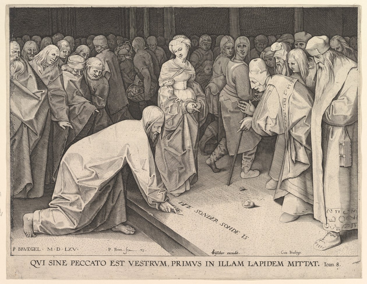 Kristus a žena přistižená v cizoložství, 1579. od Pieter Perret