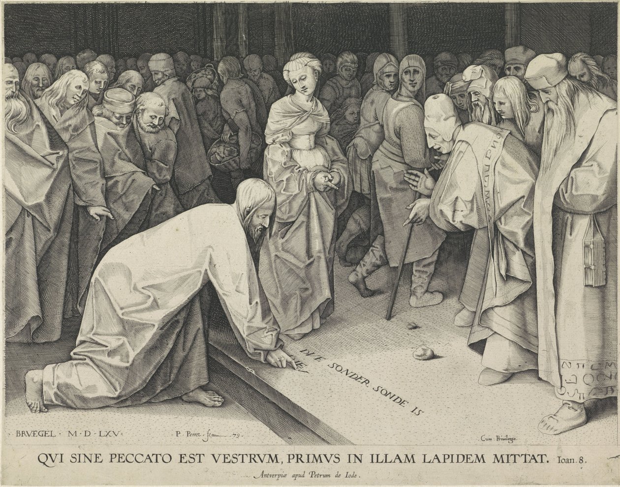 Kristus a žena přistižená při cizoložství od Pieter Perret