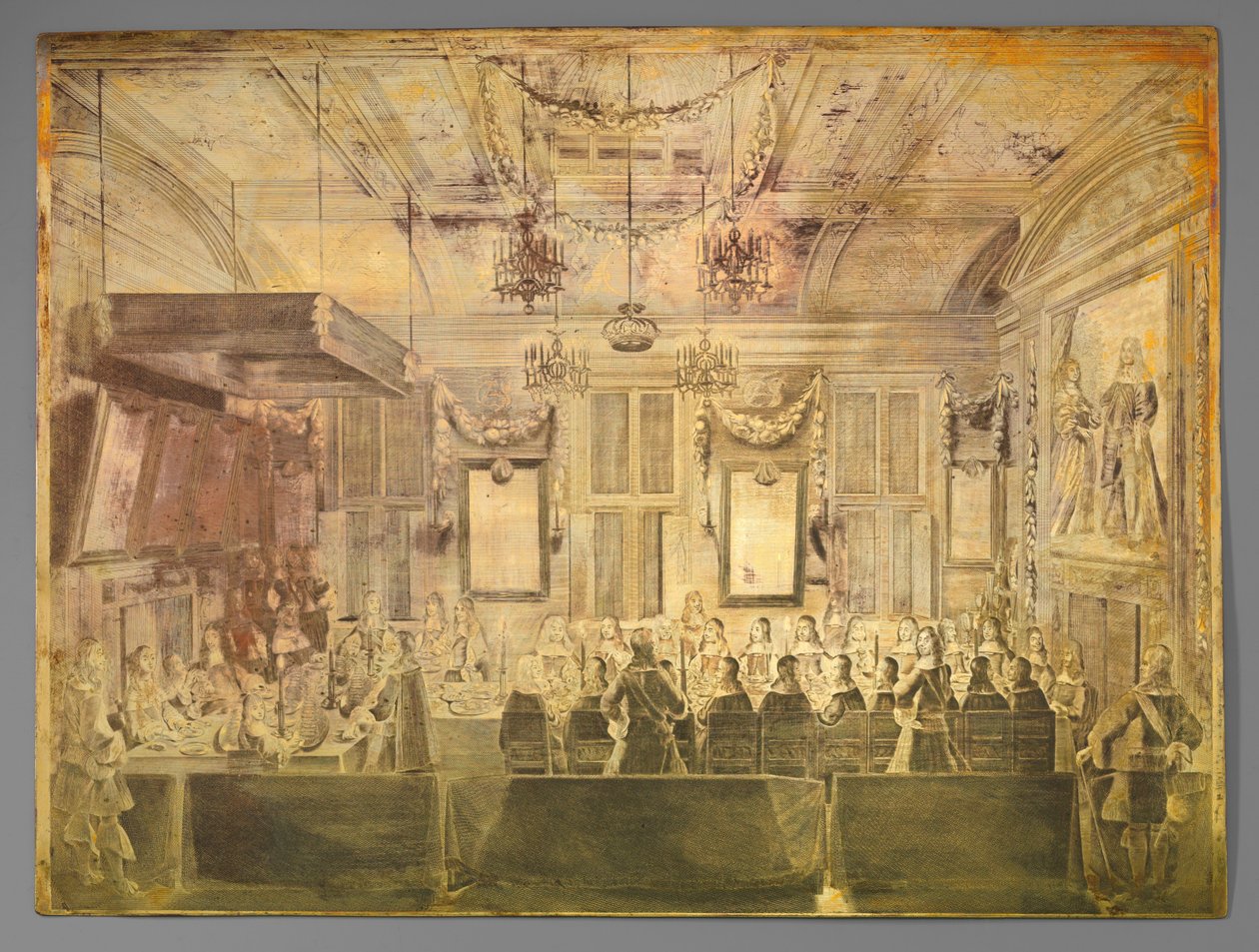 Večeře na rozloučenou s anglickým králem Karlem II. na Mauritshuis v Haagu od Pieter Philippe