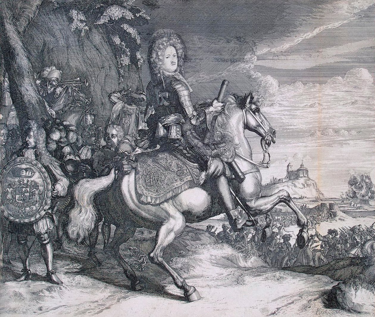 Jezdecký portrét Alexandra Daniloviče Menšikova, c1707. od Pieter Pickaert
