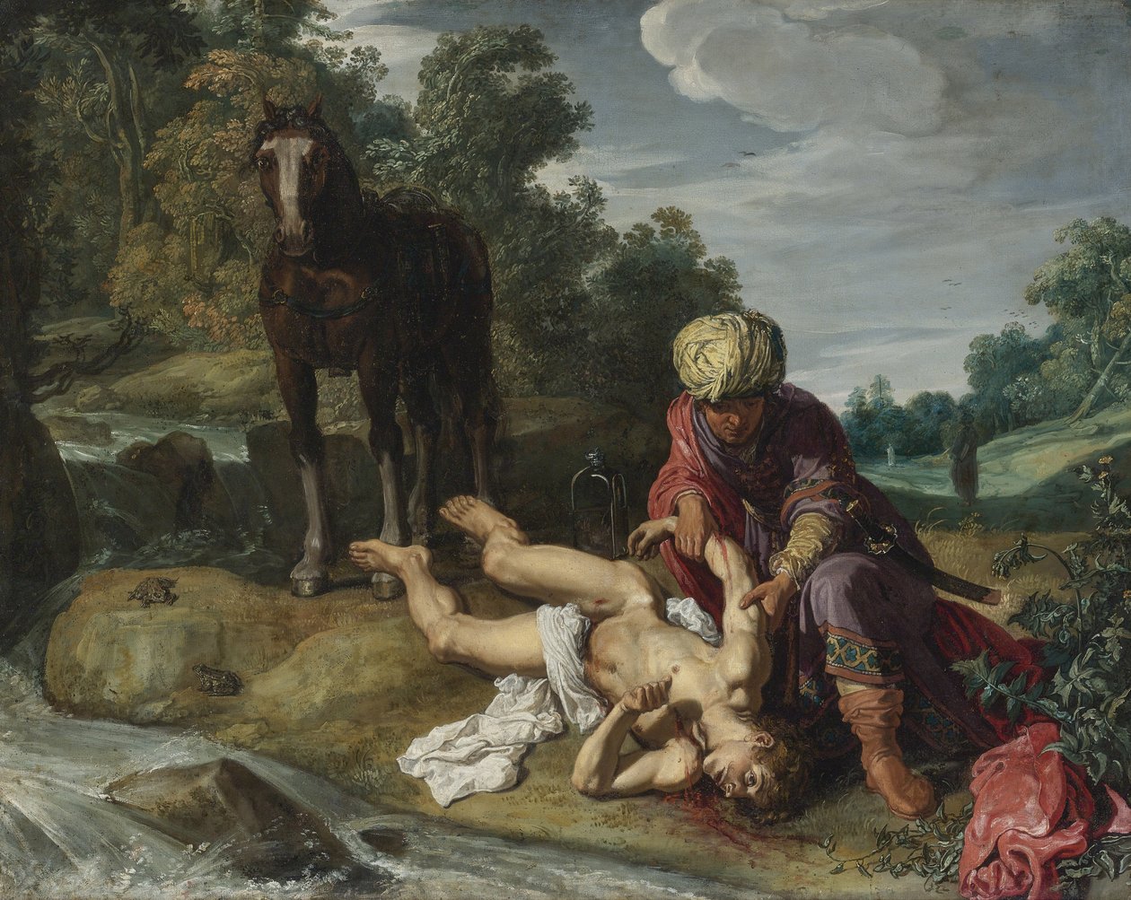 Dobrý Samaritán, c. 1612 od Pieter Pietersz. Lastman