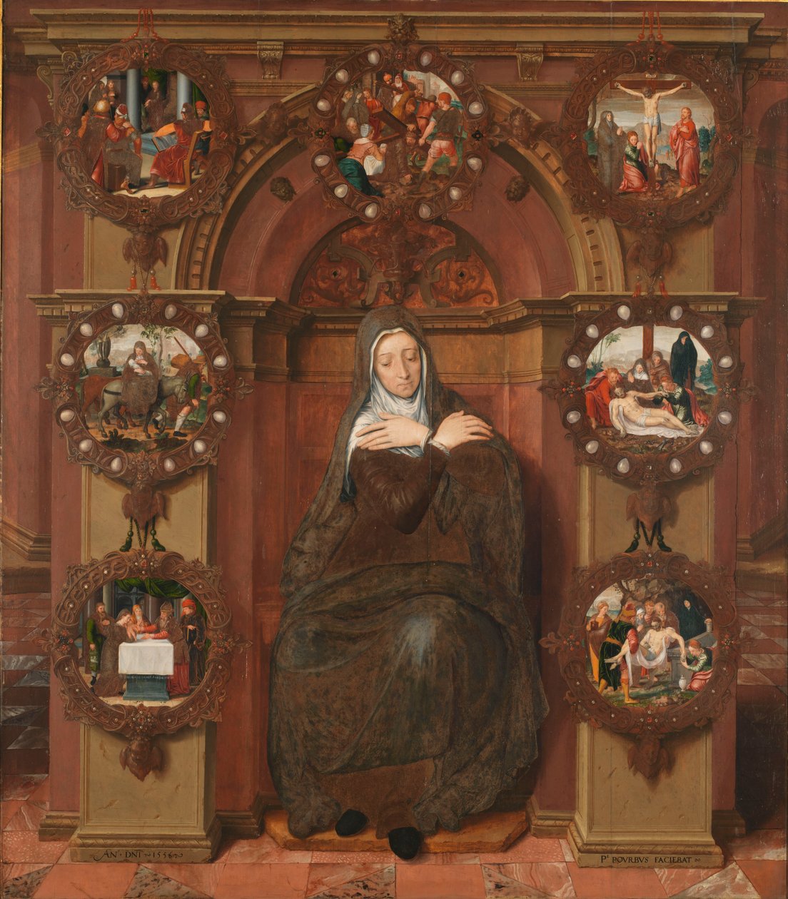 Paní Sedmibolestné Triptych Joos van Belle. Centrální panel, 1556. od Pieter Pourbus