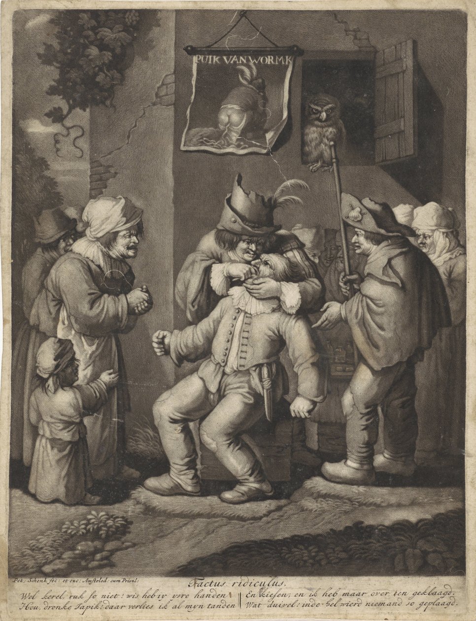 Pocit Tactus ridiculus (název na předmětu) Pět smyslů (název série) od Pieter Schenk (I)