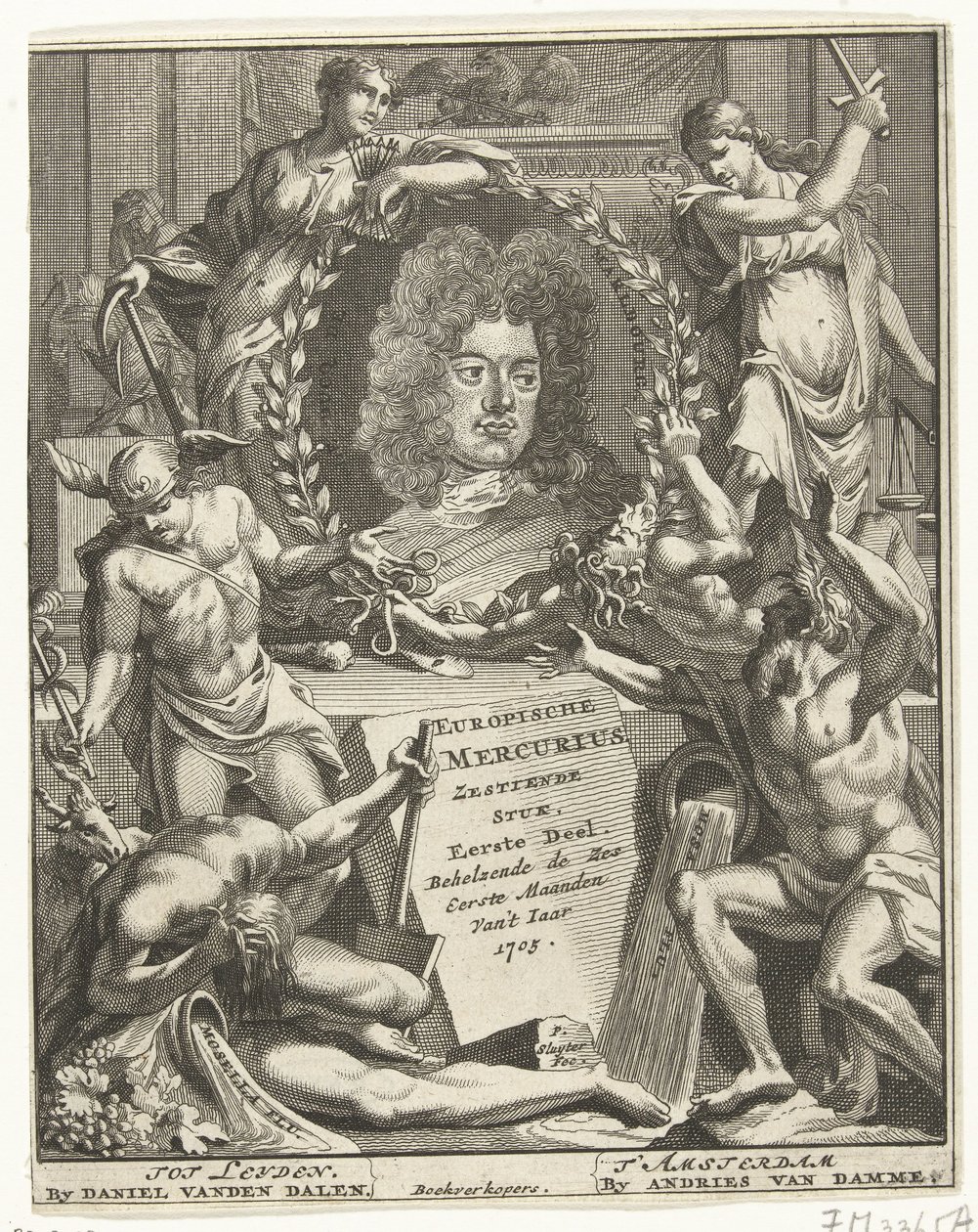 Titulní strana evropského Merkuru, 1705 od Pieter Sluyter
