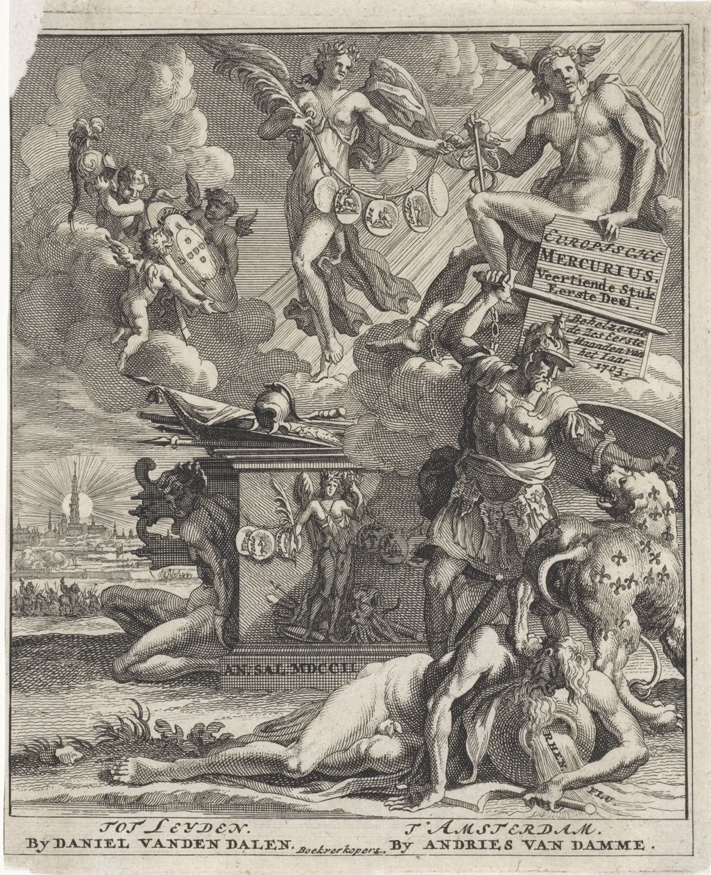 Titulní strana pro: European Merkur, 14. část, 1. část, 1703 od Pieter Sluyter