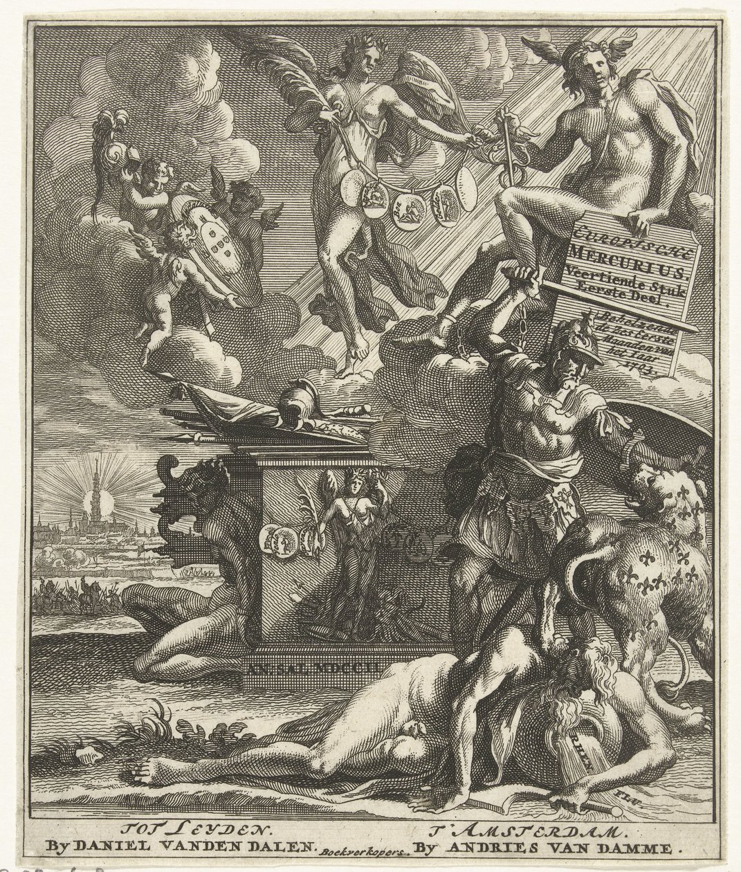 Titulní strana pro: European Mercury Fourteenth Piece Part One, 1703 od Pieter Sluyter