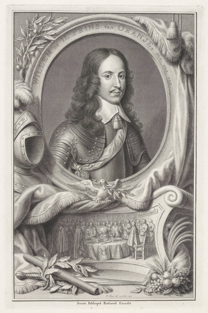 Portrét Viléma II., prince Oranžského od Pieter Tanjé