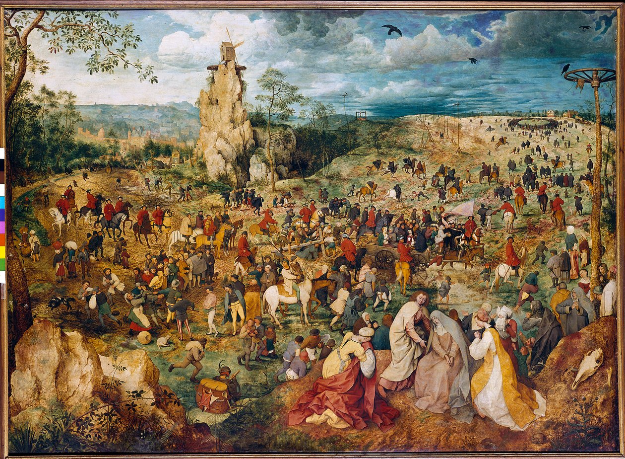 Kristus nesoucí kříž (Carrying the cross). Obraz od Pietera Bruegela (nebo Breugel nebo Brueghel nebo Breughel) prvního (1525-1569). 1564. Olej na dřevě. Rozměr: 1,24 x 1,70 m. Vídeň, Kunsthistorisches Museum. od Pieter Bruegel the Elder