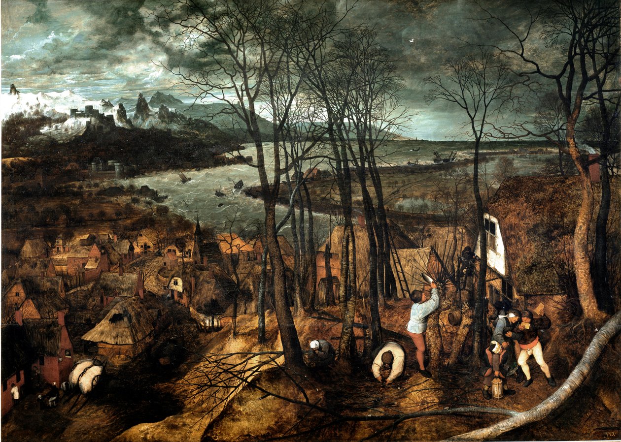 Zamračený den Obraz od Pietera Bruegela starověkého (nebo Pierra Bruegela nebo Pietera Bruegela nebo Brueghela od Pieter Bruegel the Elder
