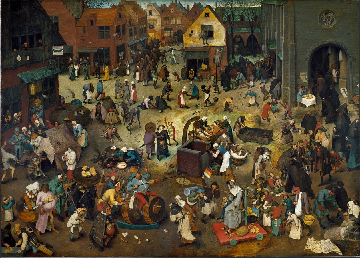Boj o masopust (masopustní úterý) a Careme od Pieter The Elder Brueghel