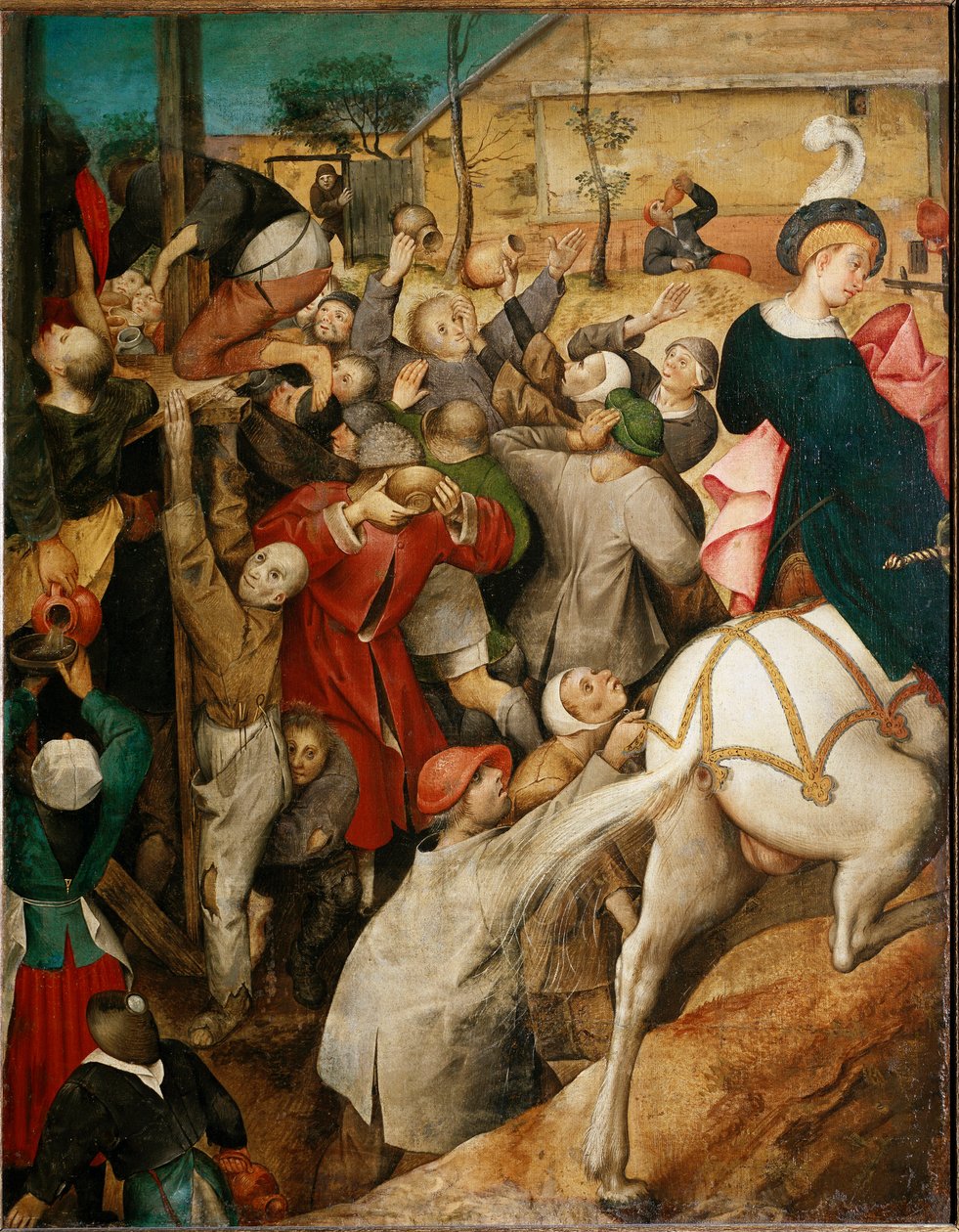 Víno svatého Martina, detail. (olej na dřevě od Pieter Bruegel the Elder