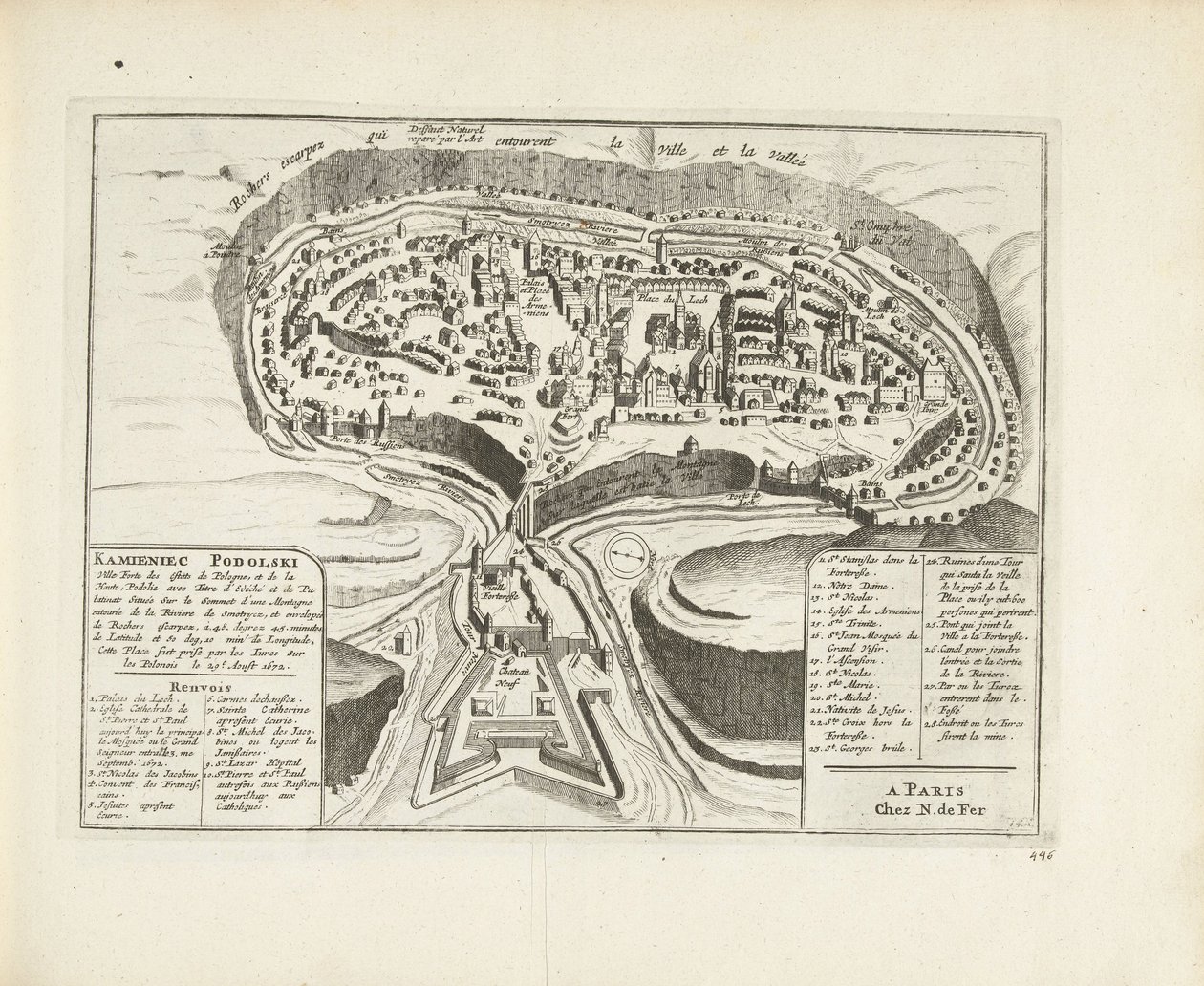 Mapa Kamyanets-Podilsky, 1726 od Pieter Van der Aa