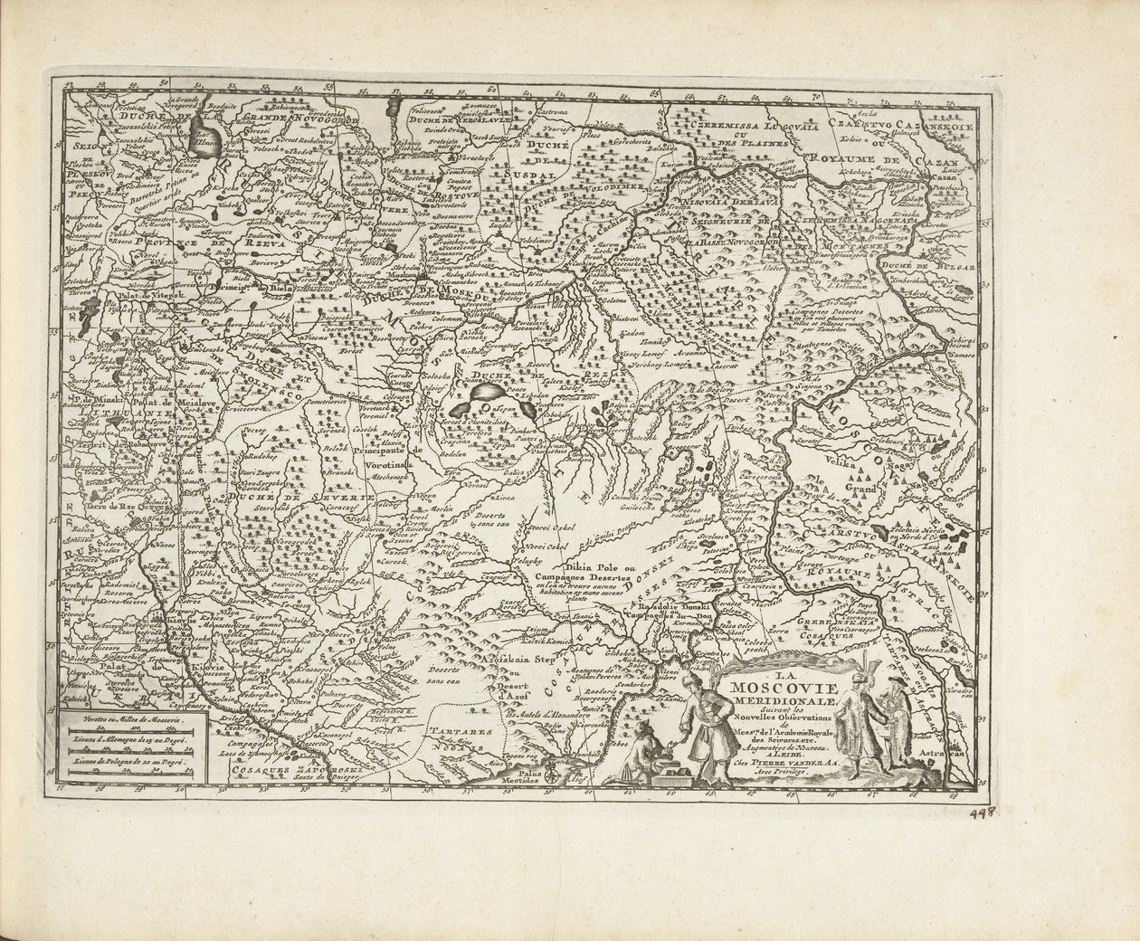 Mapa Moscovia, 1726 od Pieter Van der Aa