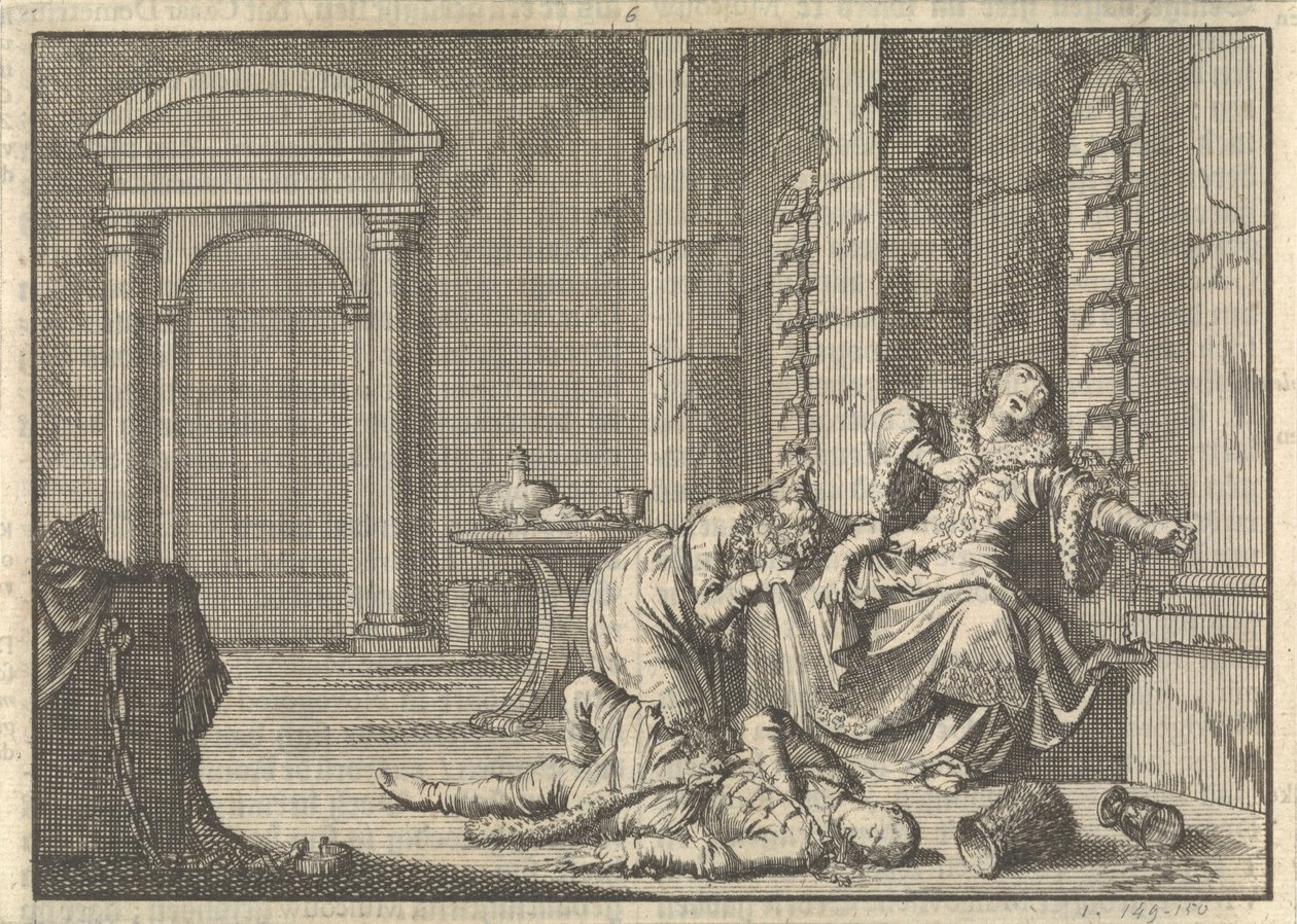 Smrt cara Fjodora II Borisoviče Godunova, 1605, 1698 od Pieter Van der Aa