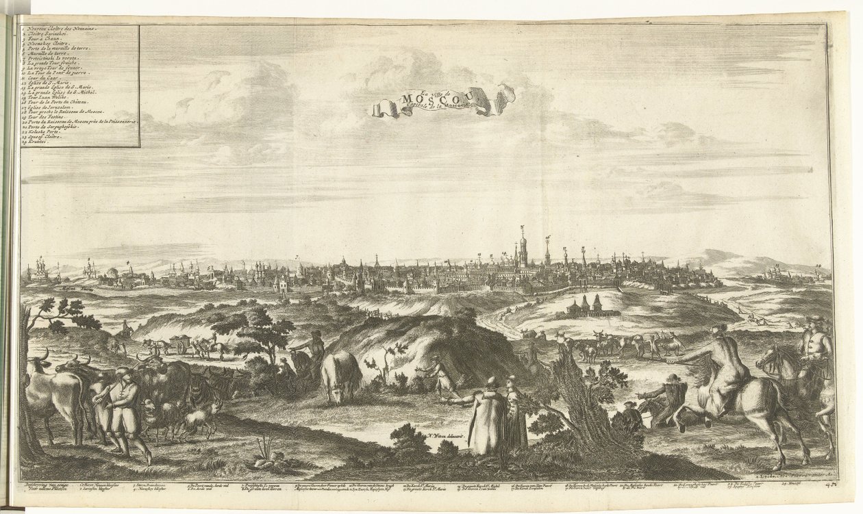 Pohled na Moskvu, 1726 od Pieter Van der Aa