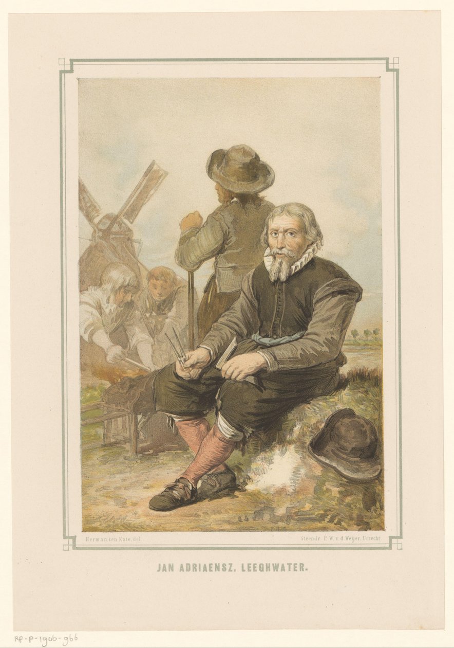 Mlynář Jan Adriaanszoon Leeghwater při práci od Pieter Wilhelmus van de Weijer