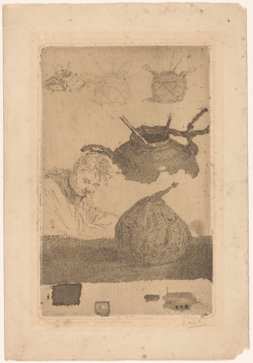 První nátisky leptu (název na předmětu) od Pieter Willem van Baarsel (signed by artist)