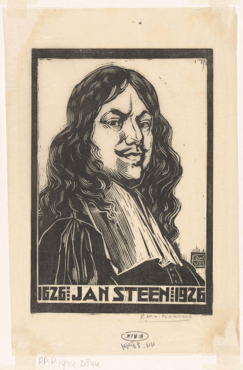 Portrét Jana Steena od Pieter Willem van Baarsel (signed by artist)
