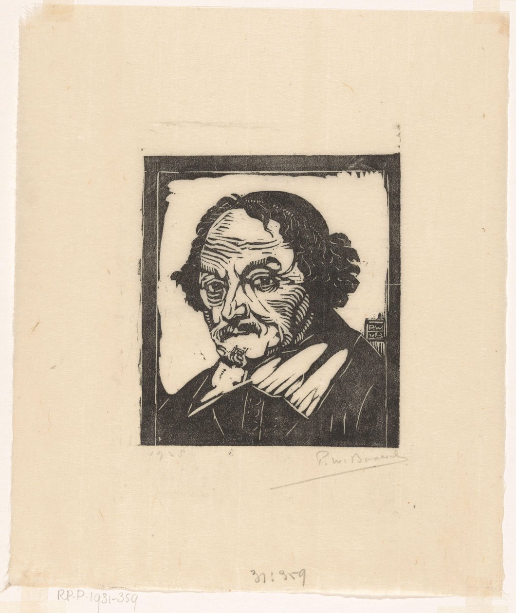 Portrét Joosta van den Vondela od Pieter Willem van Baarsel (signed by artist)
