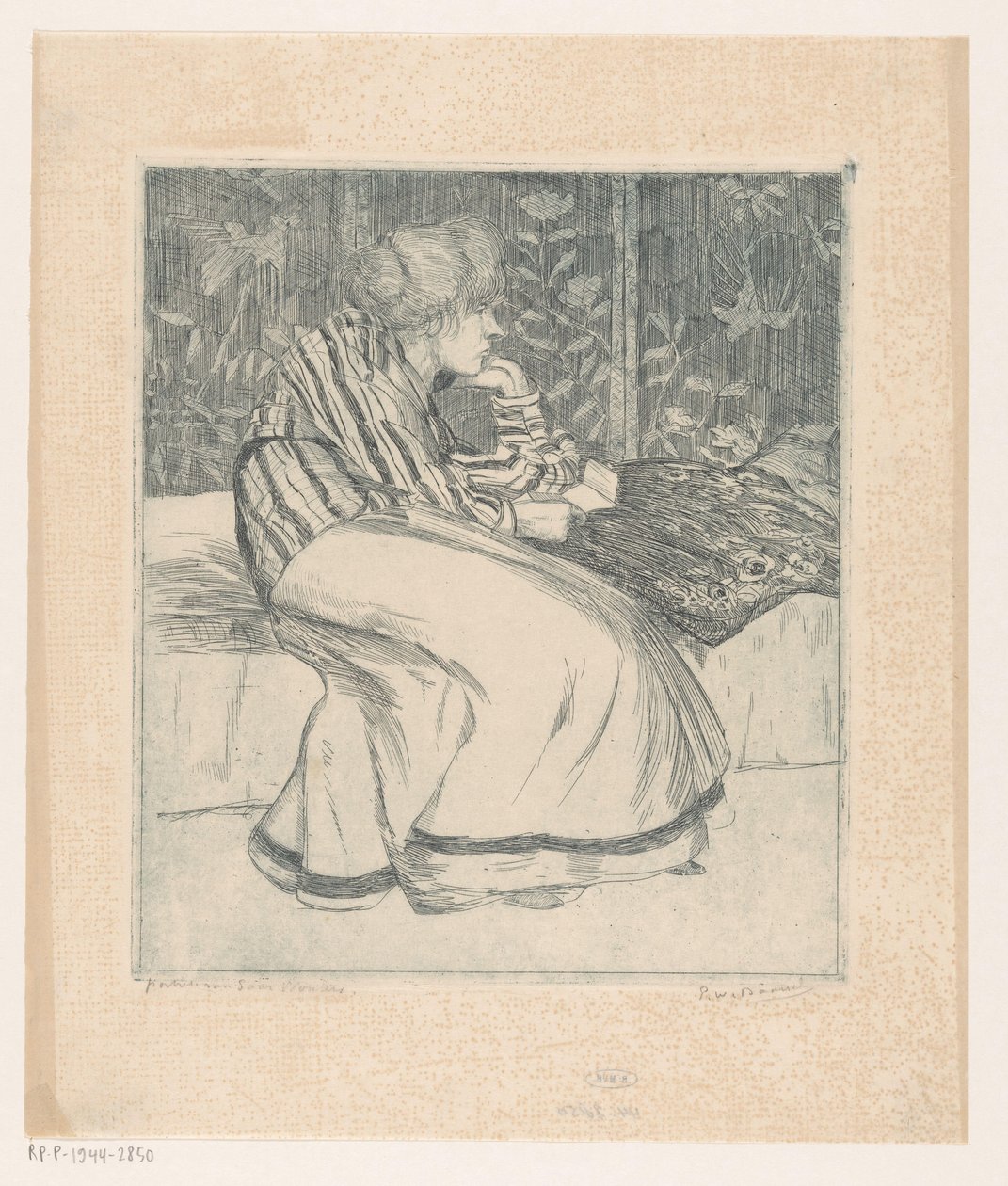 Portrét Saar Wouters od Pieter Willem van Baarsel (signed by artist)