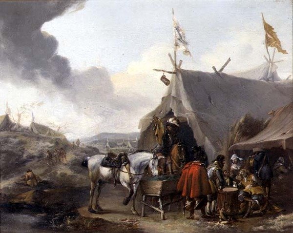 Jezdci ve vojenském táboře od Pieter Wouwermans or Wouwerman