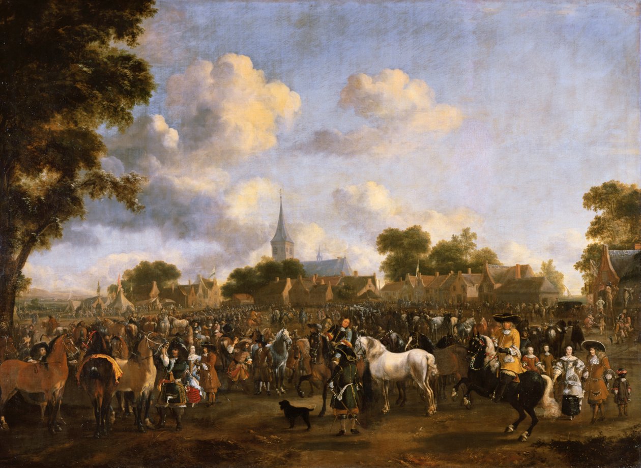 Koňská pouť ve Valkenburgu, 1675 od Pieter Wouwermans or Wouwerman