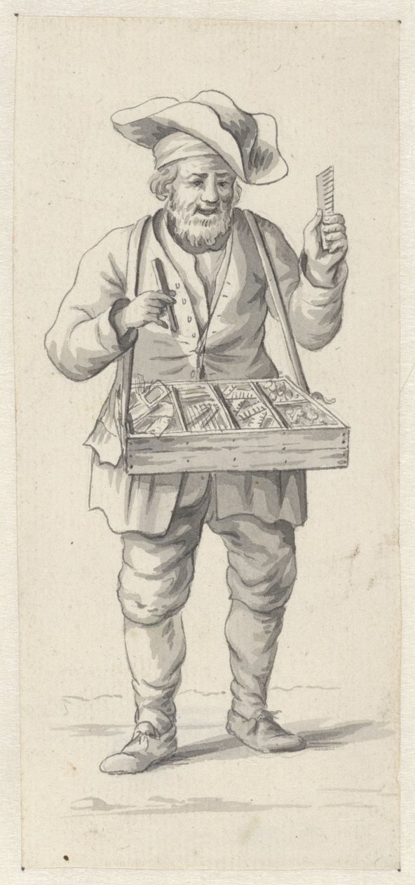 Pouliční prodavač hřebenů a jehel od Pieter de Goeje