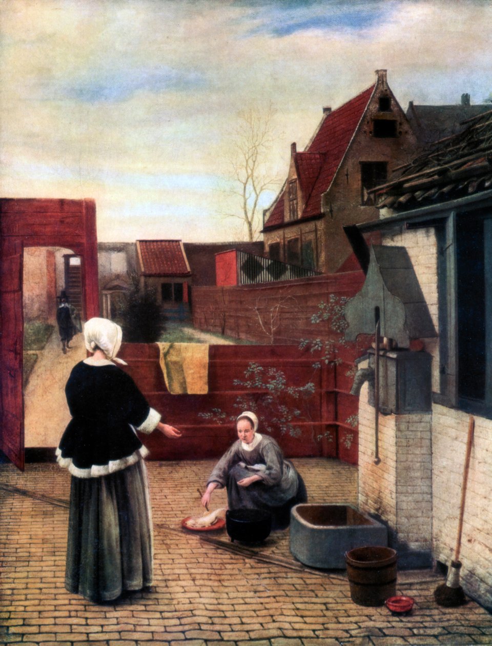 Žena a její služebná na nádvoří, c1660-1661, 1933 od Pieter de Hooch