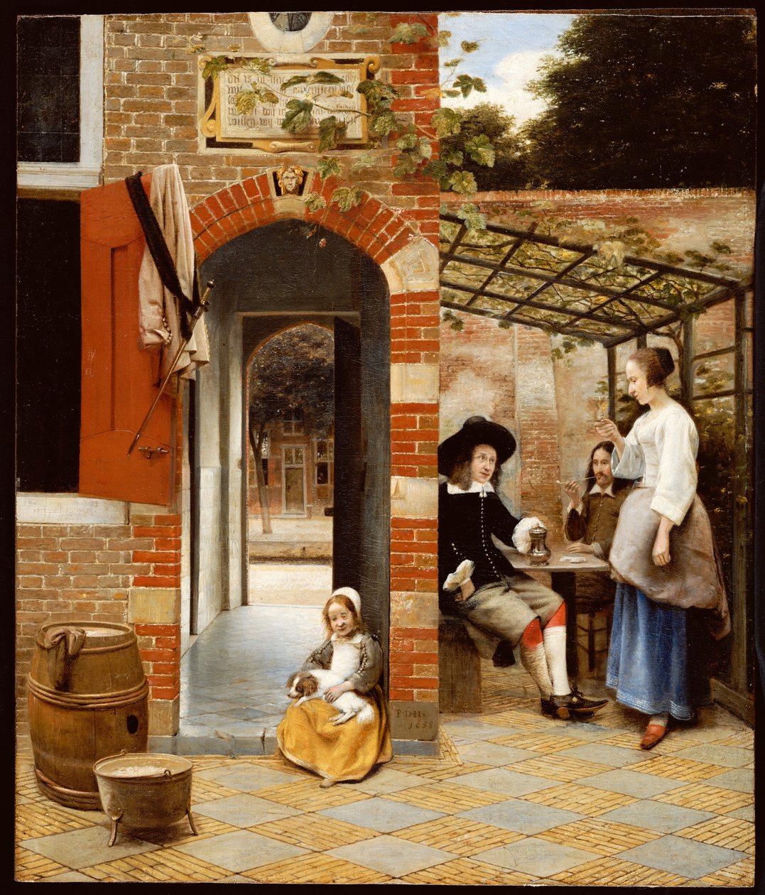Nádvoří domu v Delftu, 1658 od Pieter de Hooch